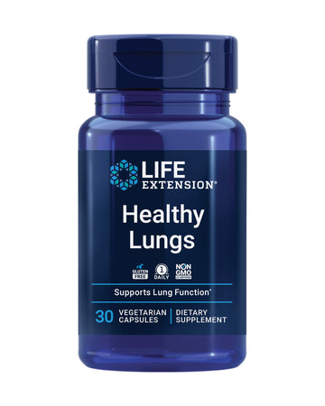 Life Extension Healthy Lungs, Respiratory Supplement, Lung Protection, Boswellia Serrata, Saffron Extract, Once-Daily, Gluten Free, Non-GMO, Vegetarian, 30 Capsules Life Extension Au supplements