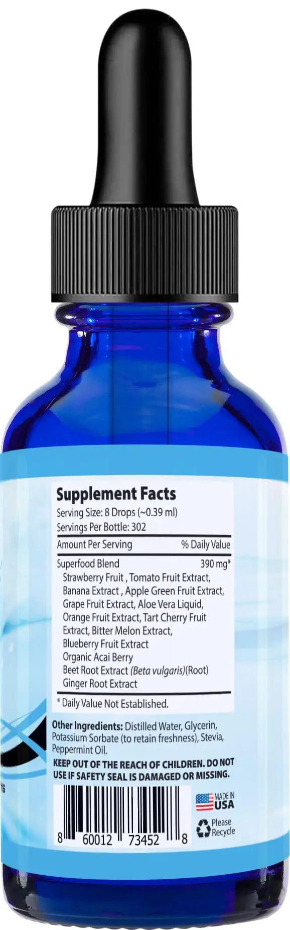 Absonutrix Superfood Extract 390 mg, 4 Oz Liquid, 302 Servings, Made in USA, Quick Absorption, Quality Potent Ingredients, Non-GMO, GMP Certified, Cruelty-Free Products Absonutrix Au supplements