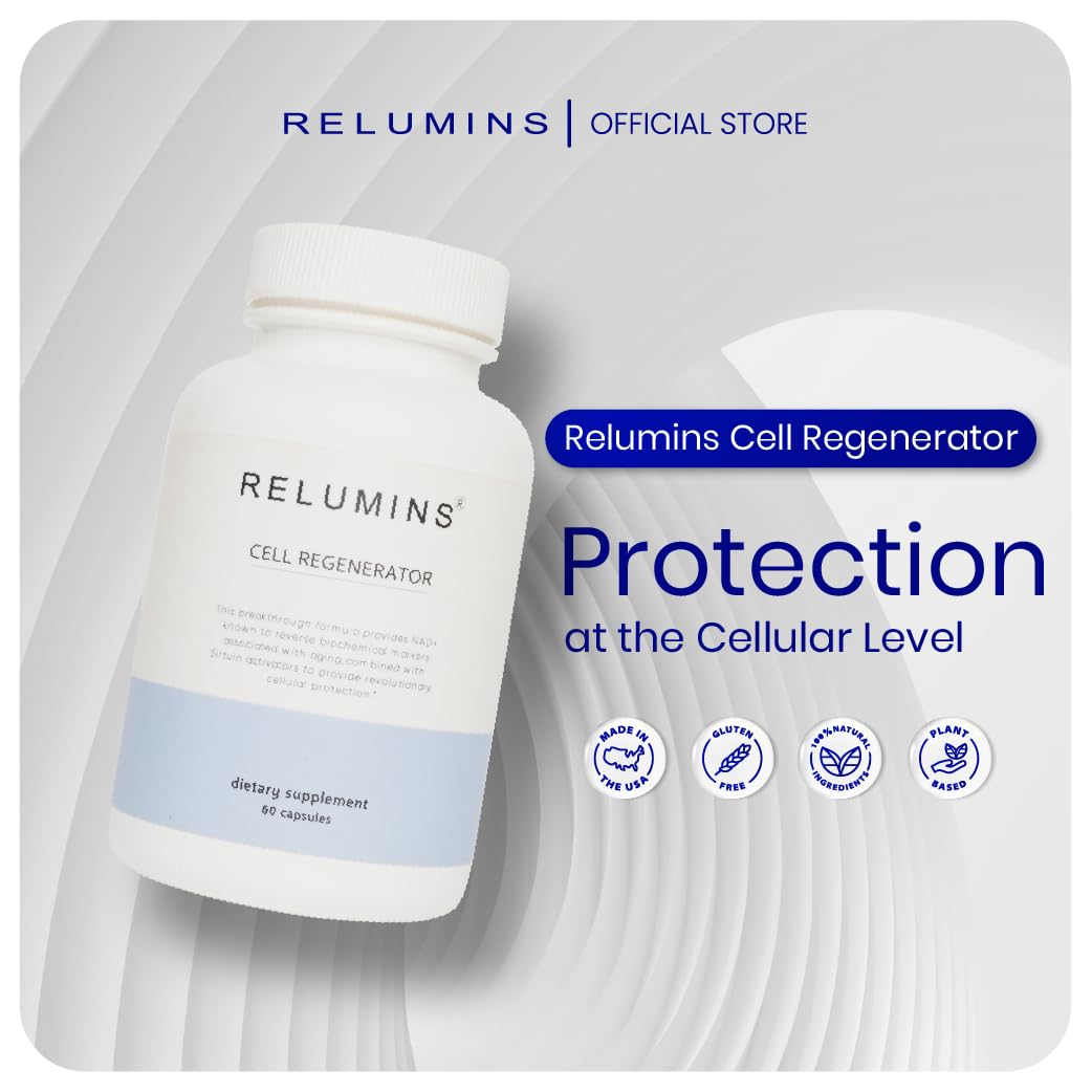 Relumins NAD+ Supplement with Nicotinamide Riboside, Resveratrol, Quercetin, Fisetin & Curcumin – Focus, Vitality, Energy, Balance & Daily Wellness Support – 60 Vegan Capsules Relumins Au supplements