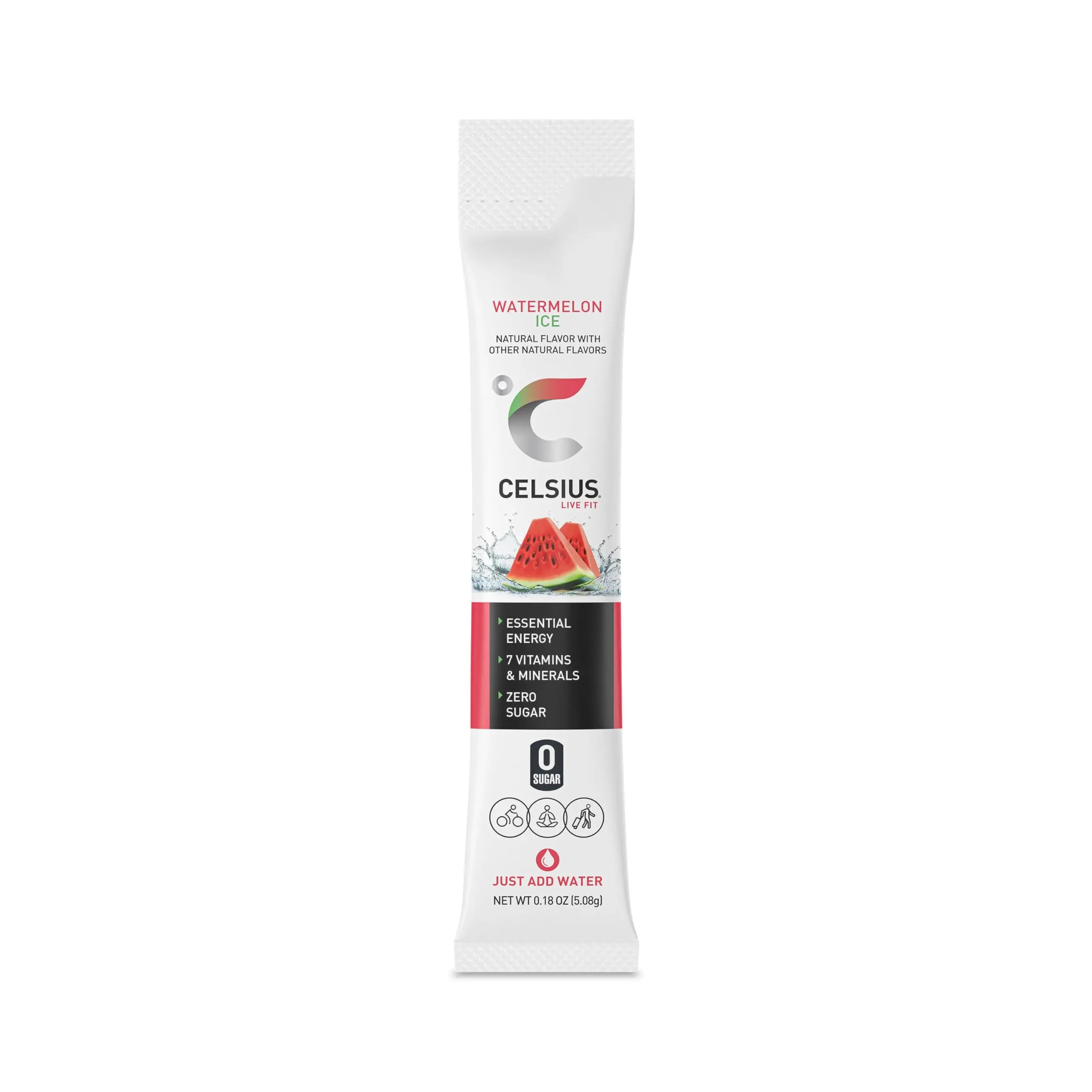 CELSIUS On-the-Go Powder Sticks Watermelon Ice, Essential Energy (14 Sticks per Pack) CELSIUS Au supplements