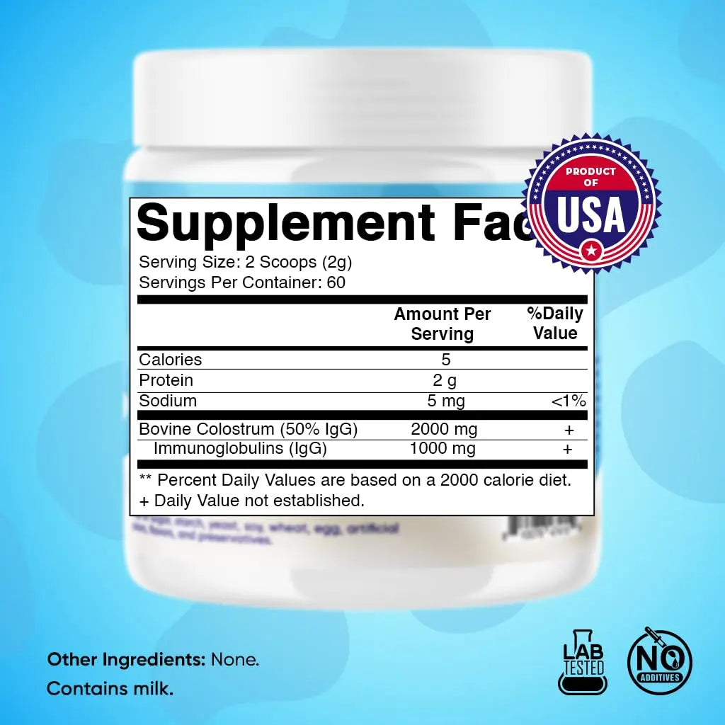Vitamatic Bovine Colostrum Powder - 50% Highest IgG - Supplement for Gut Health Vitamatic Au supplements
