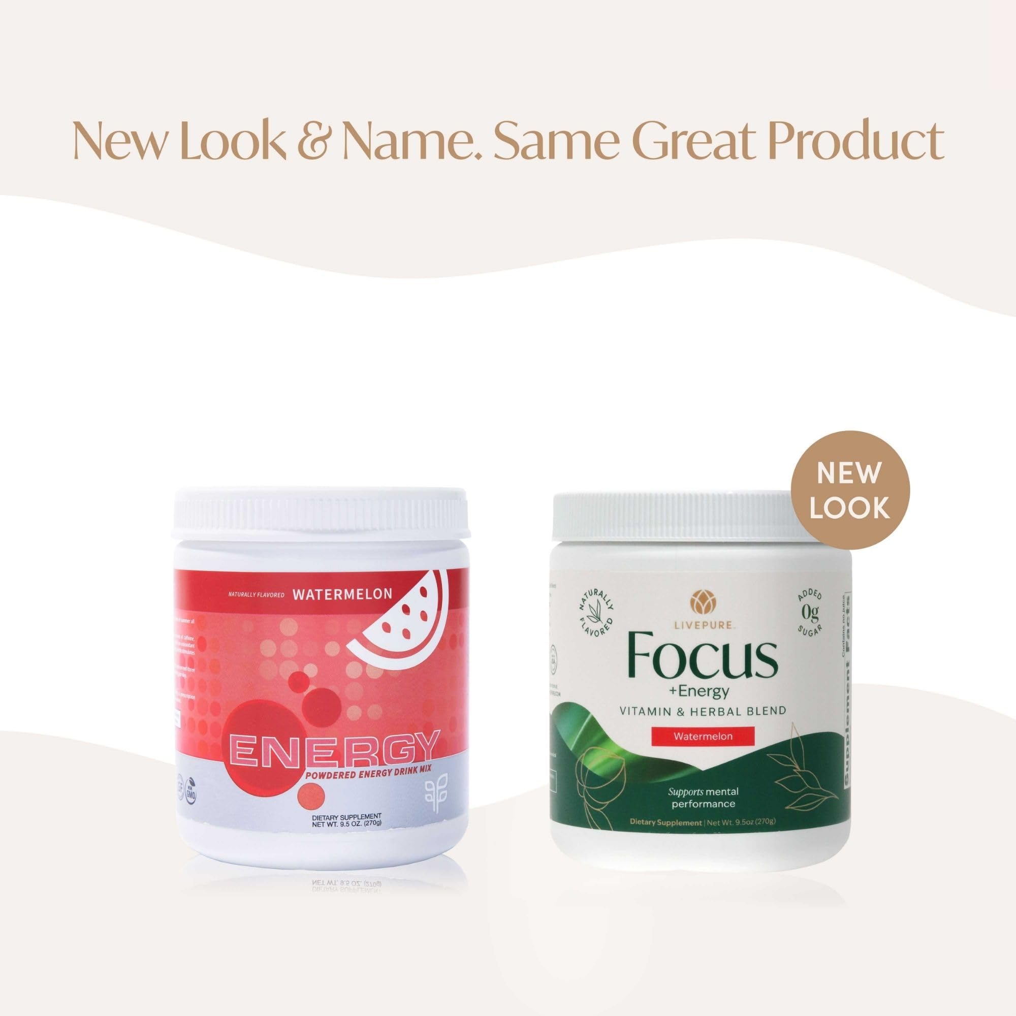PURE Focus + Energy Tub Drink Mix | Natural Caffeine & Antioxidants from Botanicals | Supports Alertness, Clarity & Energy | Zero Sugar, No Artificial Sweeteners | 9.5 oz | Watermelon Flavor PURE Au supplements