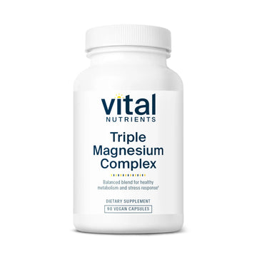 Vital Nutrients Triple Magnesium Complex Supplement | Vegan Magnesium Glycinate, Malate & Oxide 250mg | Easily Absorbed Magnesium Supplement for Stress, Muscle, Heart, Bone Support | 90 Capsules Vital Nutrients Au supplements