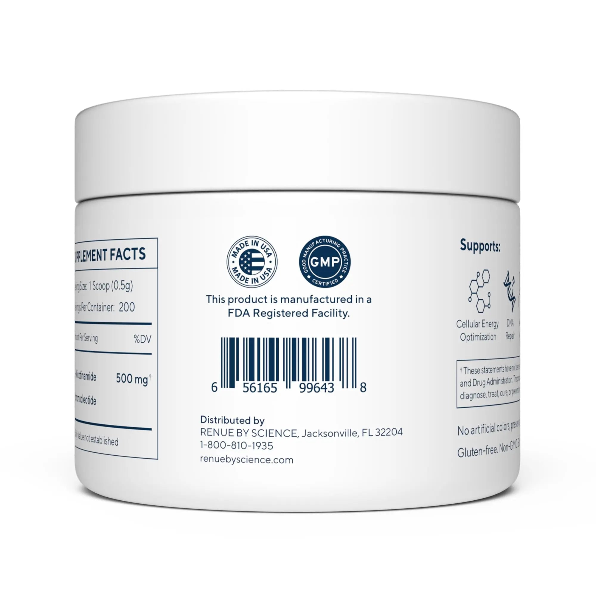 Renue By Science NMN Powder | 100g Fast Dissolve Powder Supplement | 500mg Nicotinamide Mononucleotide per Serving Renue By Science Au supplements