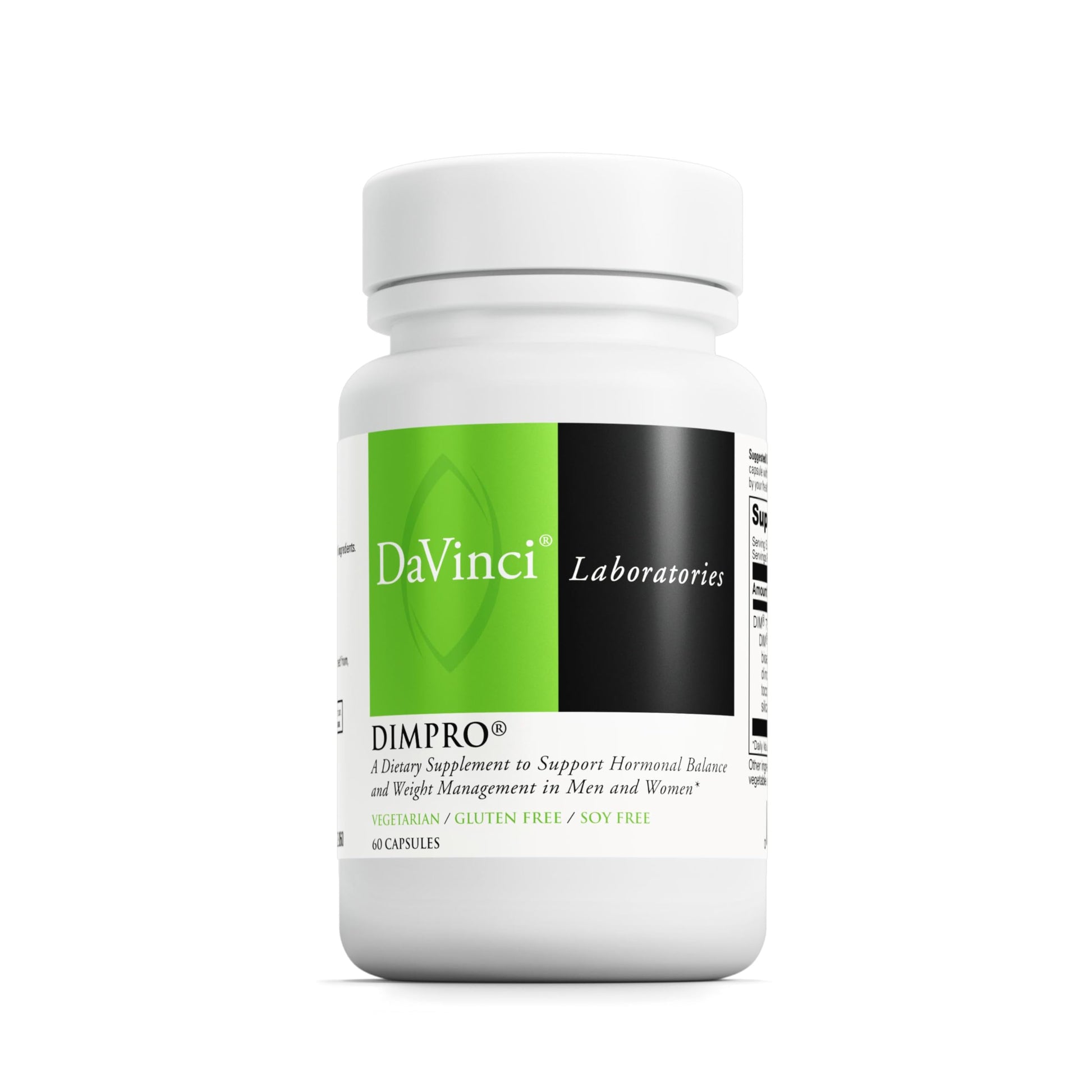 DAVINCI Labs DimPro - Dietary Supplement to Support Hormonal Balance in Men & Women & Healthy Weight Management* - with Vitamin E and More - Vegetarian - Soy-Free - Gluten-Free - 60 Capsules DAVINCI Au supplements
