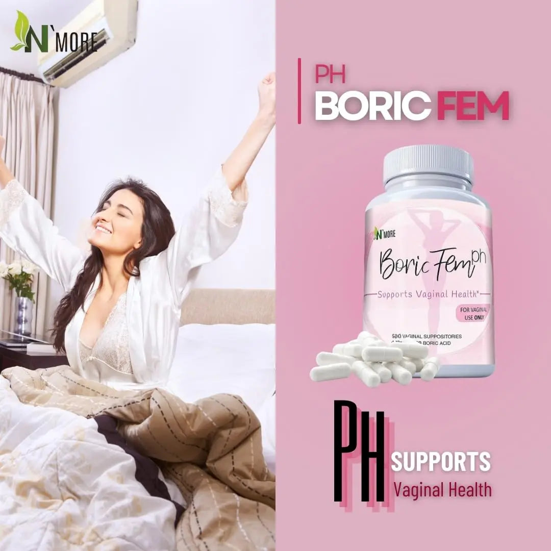 N'More Boric Acid Vaginal Suppositories- 100% Pure - Made in USA- Boricfem Vaginal Health Supplement- 30 Servings (Pack of 1) N'More Au supplements