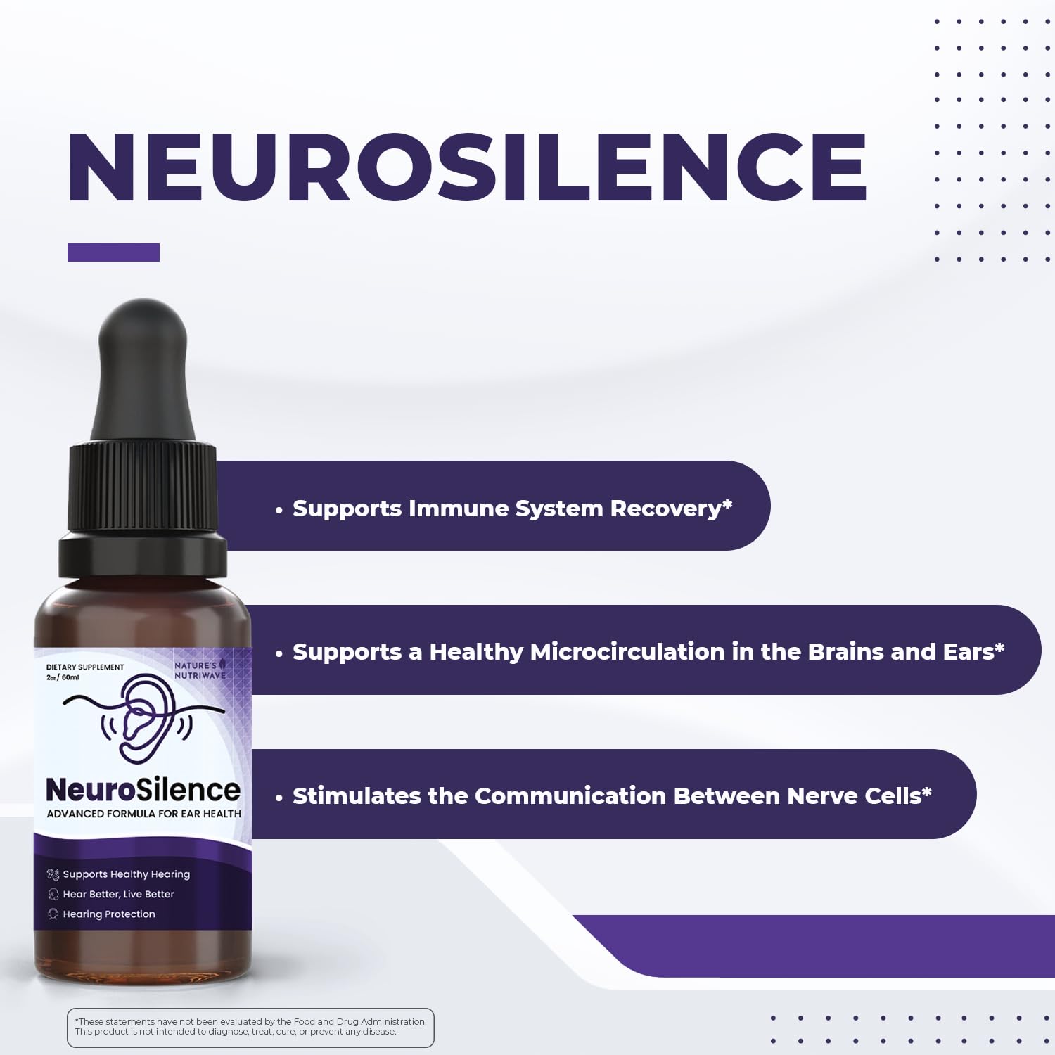 Nature’s NutriWave NeuroSilence Liquid Drops – Natural Botanical Blend – Non-GMO, Easy-to-Use Daily Formula – Made in USA, GMP-Certified Facility – 2oz Bottle, 60 Servings, 1 Month Supply Nature’s NutriWave Au supplements