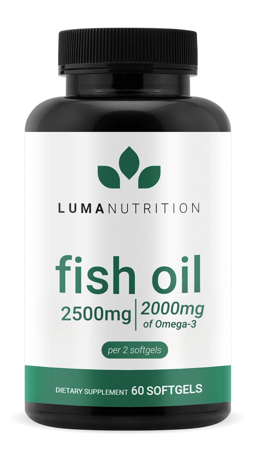 Luma Nutrition Omega 3 Fish Oil Supplement - Extra Strength 2500mg Per Serving - 2000mg EPA & DHA Per Serving - Brain and Heart Health - 60 Softgels, 30 Servings Luma Nutrition Au supplements