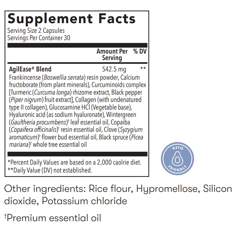 Young Living AgilEase Capsules | 60 Count | UC-II Collagen Supplement | Supports Mobility & Flexibility | Helps Maintain Joint Health & Exercise Recovery Young Living Au supplements