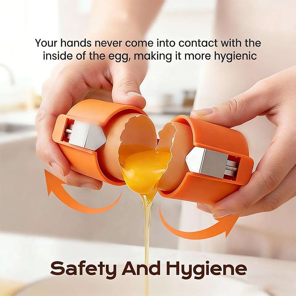 New Egg Shell Opener Egg Cracker Tool Stainless Steel, Multifunctional Egg Shell Opener for Raw Or Hard-Boiled Eggs, Kitchen Gadget for Cooking Baking (Yellow) CLRZOL Au supplements