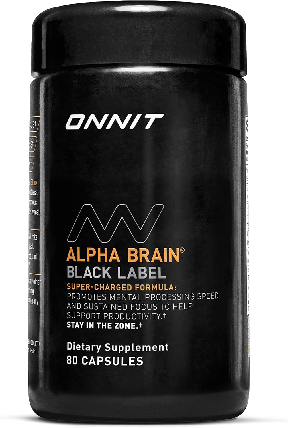 ONNIT Alpha Brain Black Label Capsules, IGEN Non-GMO Tested Citicoline Brain Supplement for Concentration and Memory, Lion’s Mane, Lutemax Lutein, L Theanine and Mucuna Pruriens, 80 Count ONNIT Au supplements