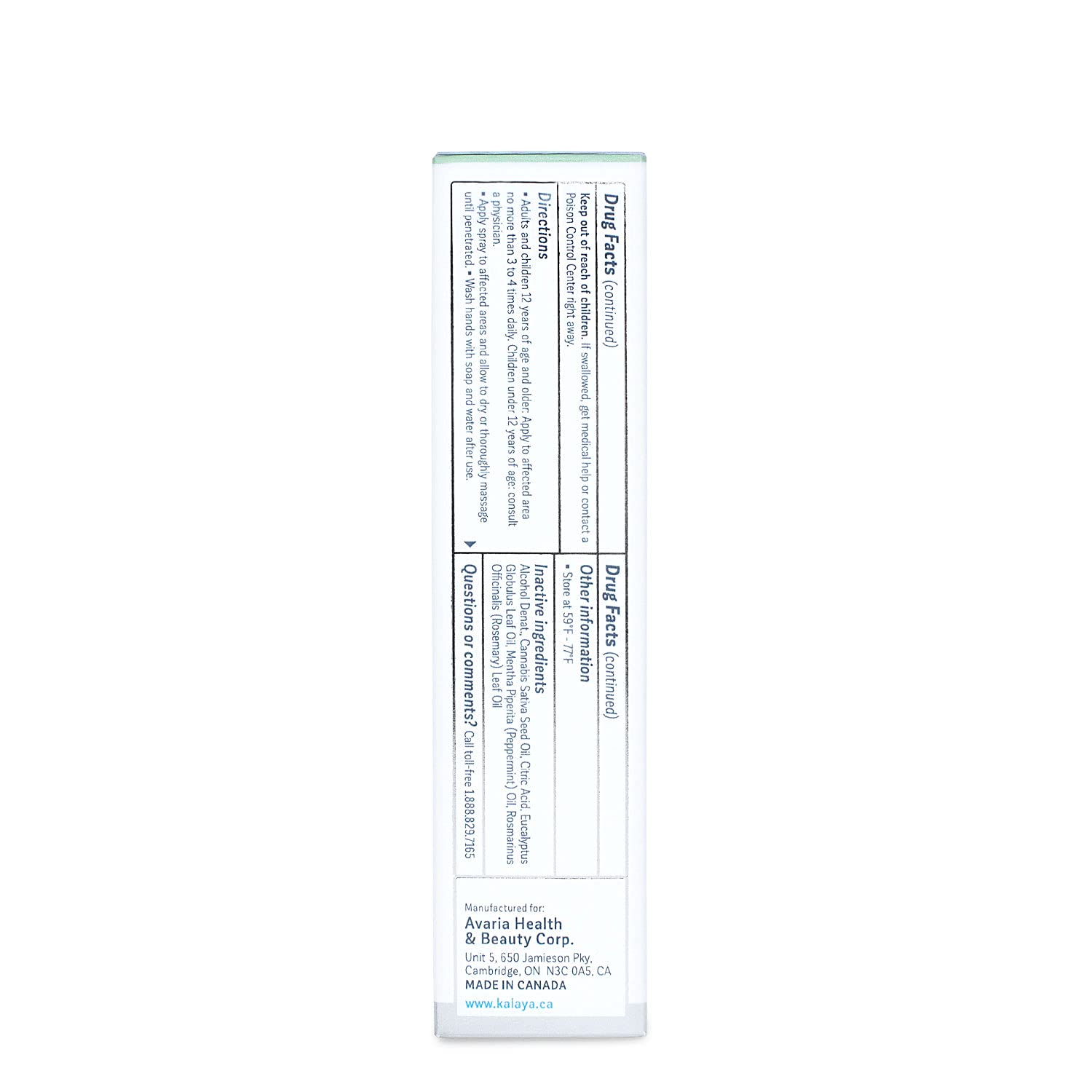 Kalaya Pain Relief Spray - Fast-Acting, Quick-Drying Muscle Rub for Joint Pain Relief and Muscle Pain - with Eucalyptus, Menthol, Methyl Salicylate, Camphor - Ideal for Easing Back Pain - 2 oz Kalaya Naturals Au supplements