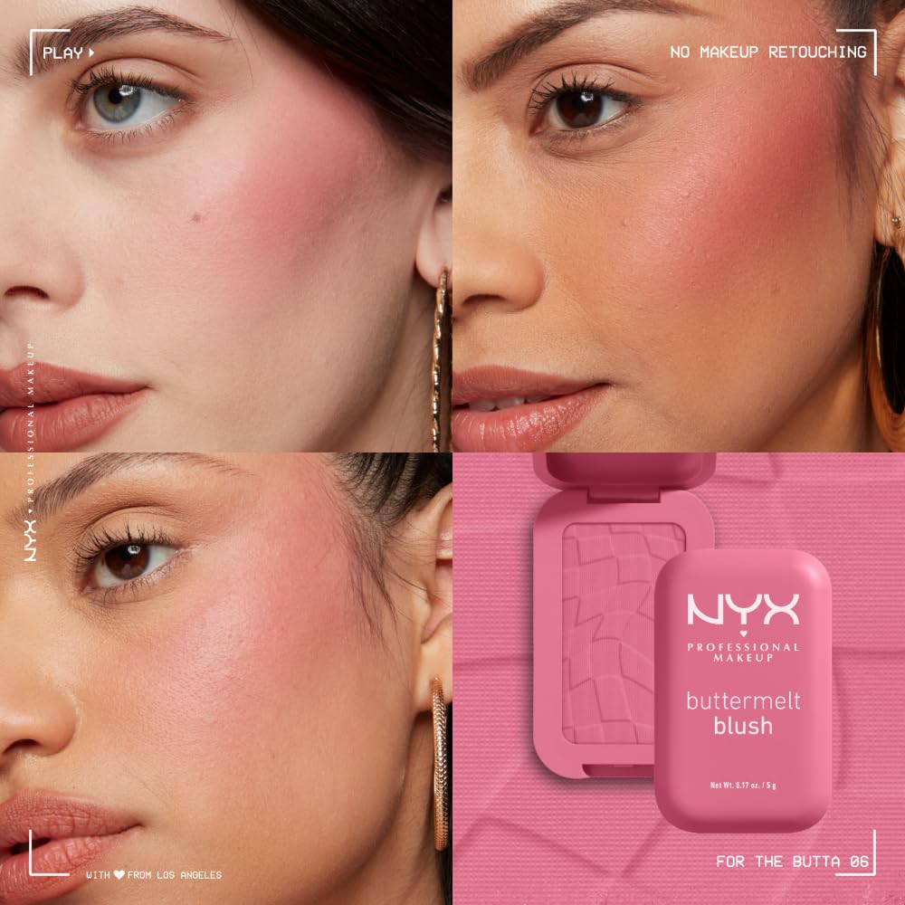 NYX PROFESSIONAL MAKEUP Buttermelt Powder Blush, Fade and Transfer-Resistant Blush, Up to 12HR Make Up Wear, Vegan Formula - For The Butta NYX PROFESSIONAL MAKEUP Au supplements