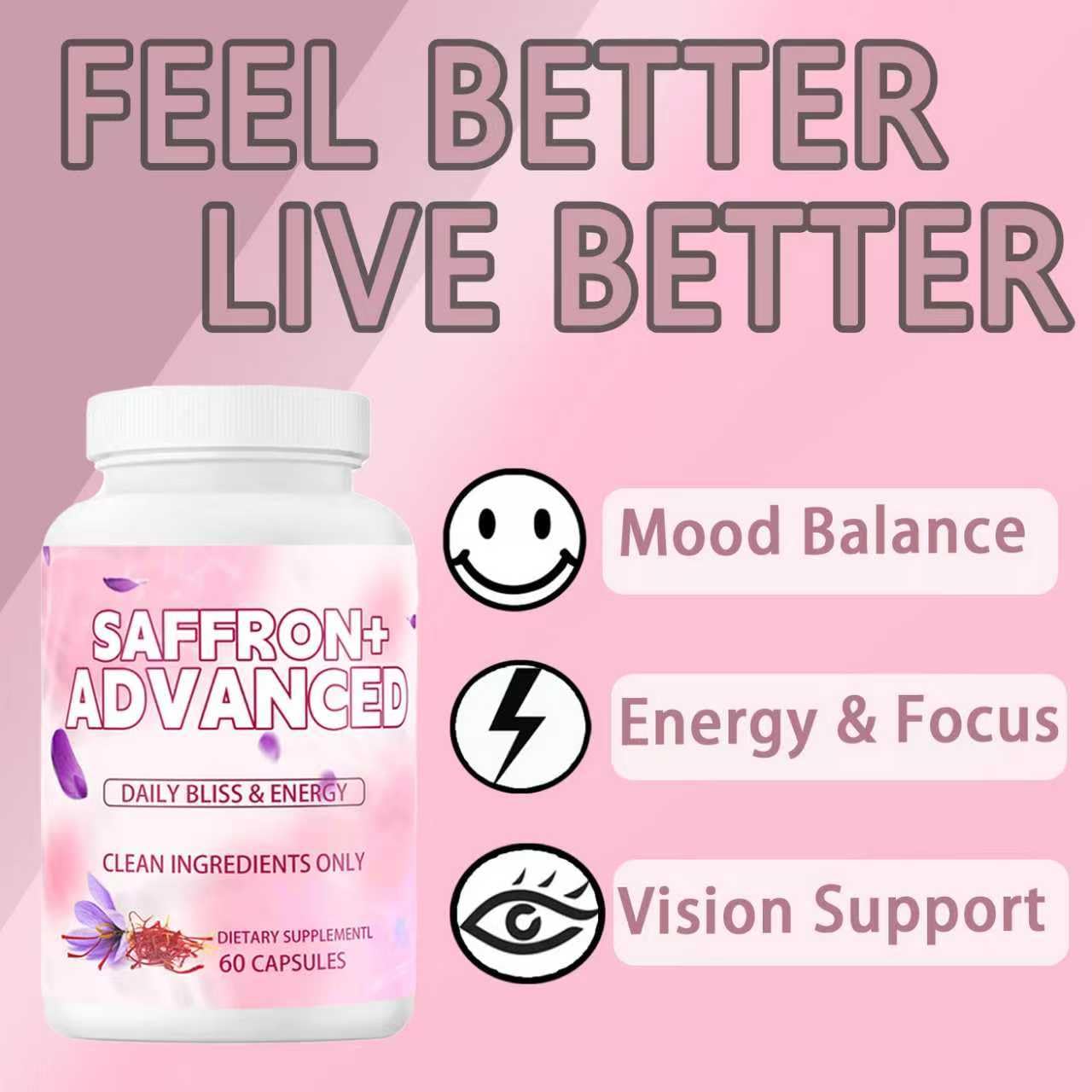 Auren Saffron Supplements,Advanced 10-in-1 Wellness Supplement | Ashwagandha, Fat-Soluble Vitamin C, Saffron Extract, Magnesium, Turmeric | 60 Vegan Capsules | Non-GMO Onswildc Au supplements