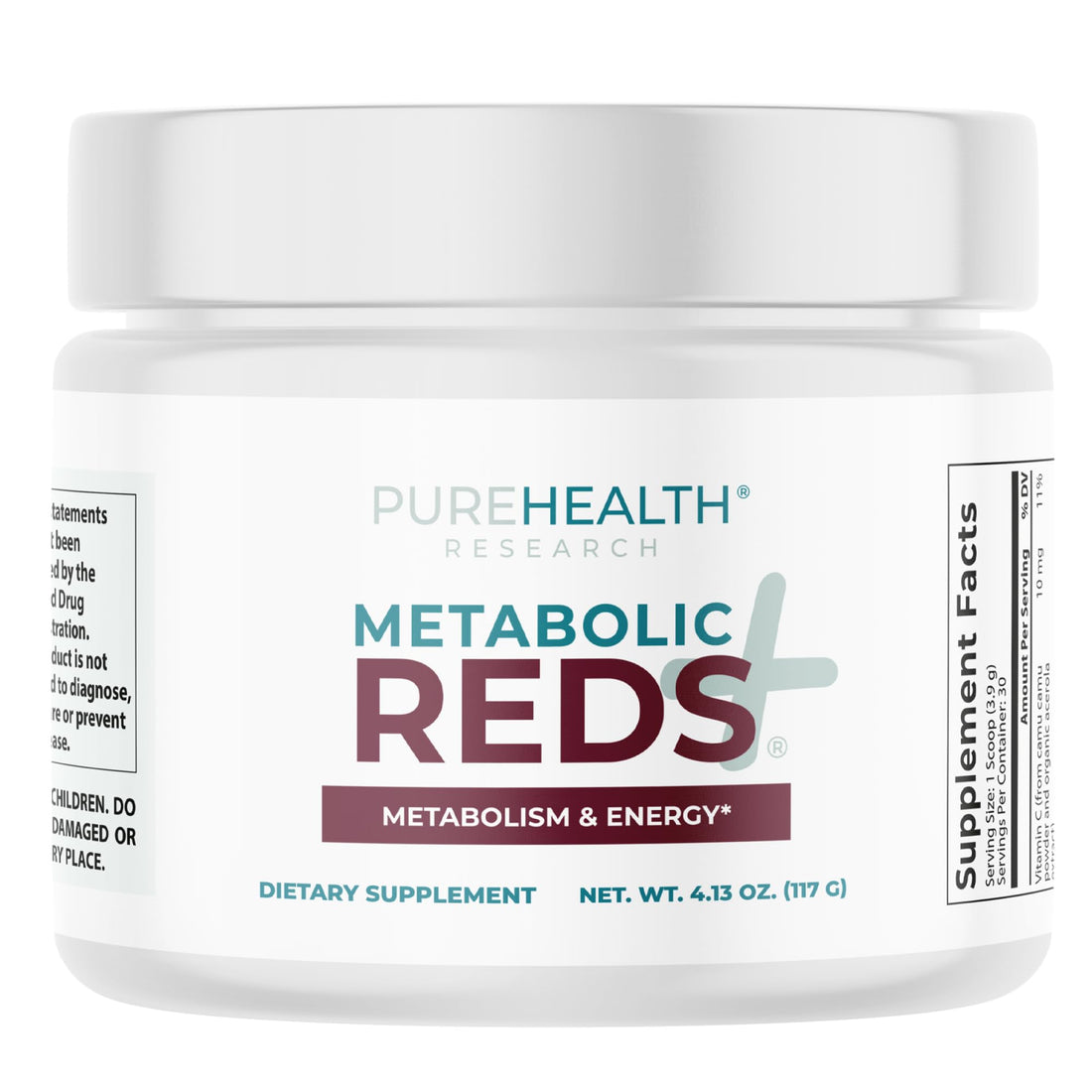 PUREHEALTH RESEARCH Metabolic Reds - Organic Superfood Powder Supplement - Fruit, Veggie, Adaptogenic, Probiotic Blends & More - for Metabolism & Energy Support - 4.13 Oz. - 30 Servings PUREHEALTH RESEARCH Au supplements