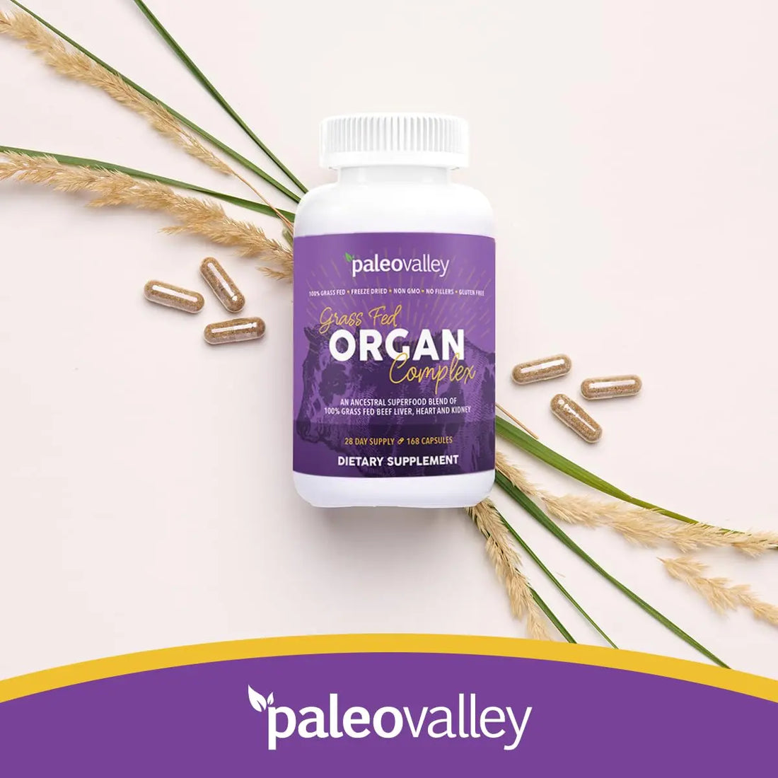 Paleovalley Grass Fed Beef Organ Complex - Freeze-Dried Beef Liver, Heart, and Kidney Blend, 1 Bottle Paleovalley Au supplements