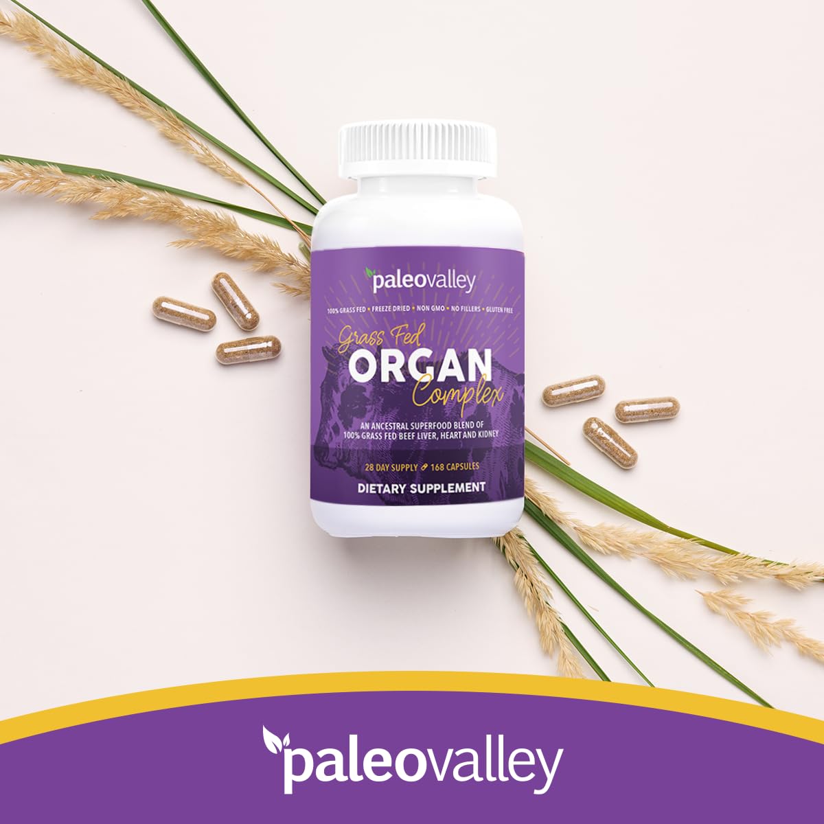 Paleovalley Grass Fed Beef Organ Complex - Freeze-Dried Beef Liver, Heart, and Kidney Blend, 1 Bottle Paleovalley Au supplements