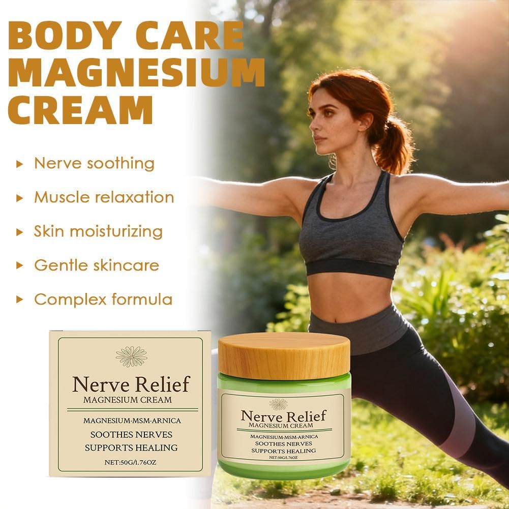 Total Relief Magnesium Cream - Nerve Relief Magnesium Cream with MSM & Arnica,Total ReliefCream for Muscle Relaxation, Soothes Nerves & Daily Soothing Support, Deep Hydration,50g/1.76oz Aus Healthcare Au supplements