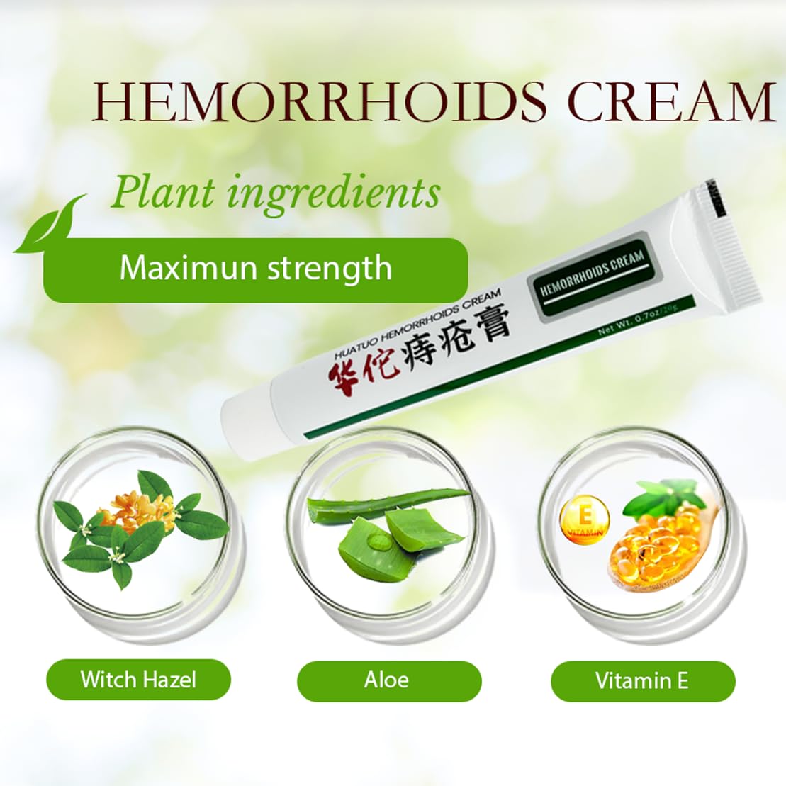 BONIORRI Hemorrhoid & Fissure Relief Ointment 20g Tube– Maximum Strength Hemorrhoid Cream, Herbs Fast Acting Ingredients. (0.7 oz Total) BONIORRI Au supplements
