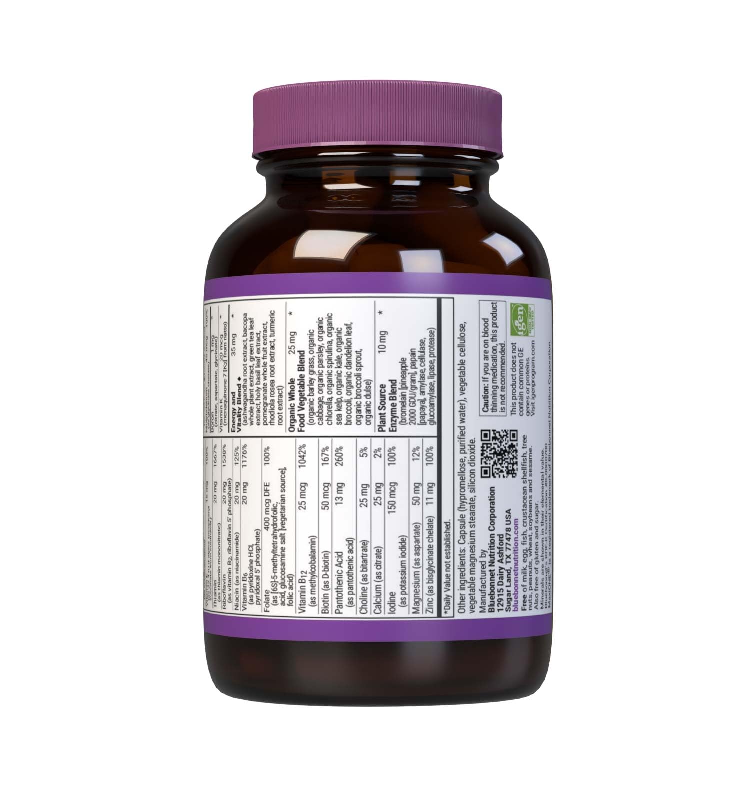 Bluebonnet Nutrition Maxi One Whole Food Multiple, Enzymes, Energy, Vitality, Gluten, Kosher, Soy & Dairy-Free, Vegetarian Friendly, Non-GMO, 30 Count BlueBonnet Au supplements