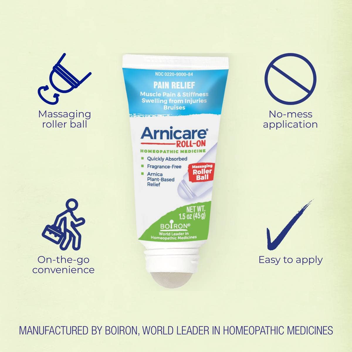 Boiron Arnicare Roll-on gel, for bruising, pain, stiffness, aches, Homeopathic Medicine for Pain Relief, 1.5 Ounce (Pack of 1) Boiron Au supplements