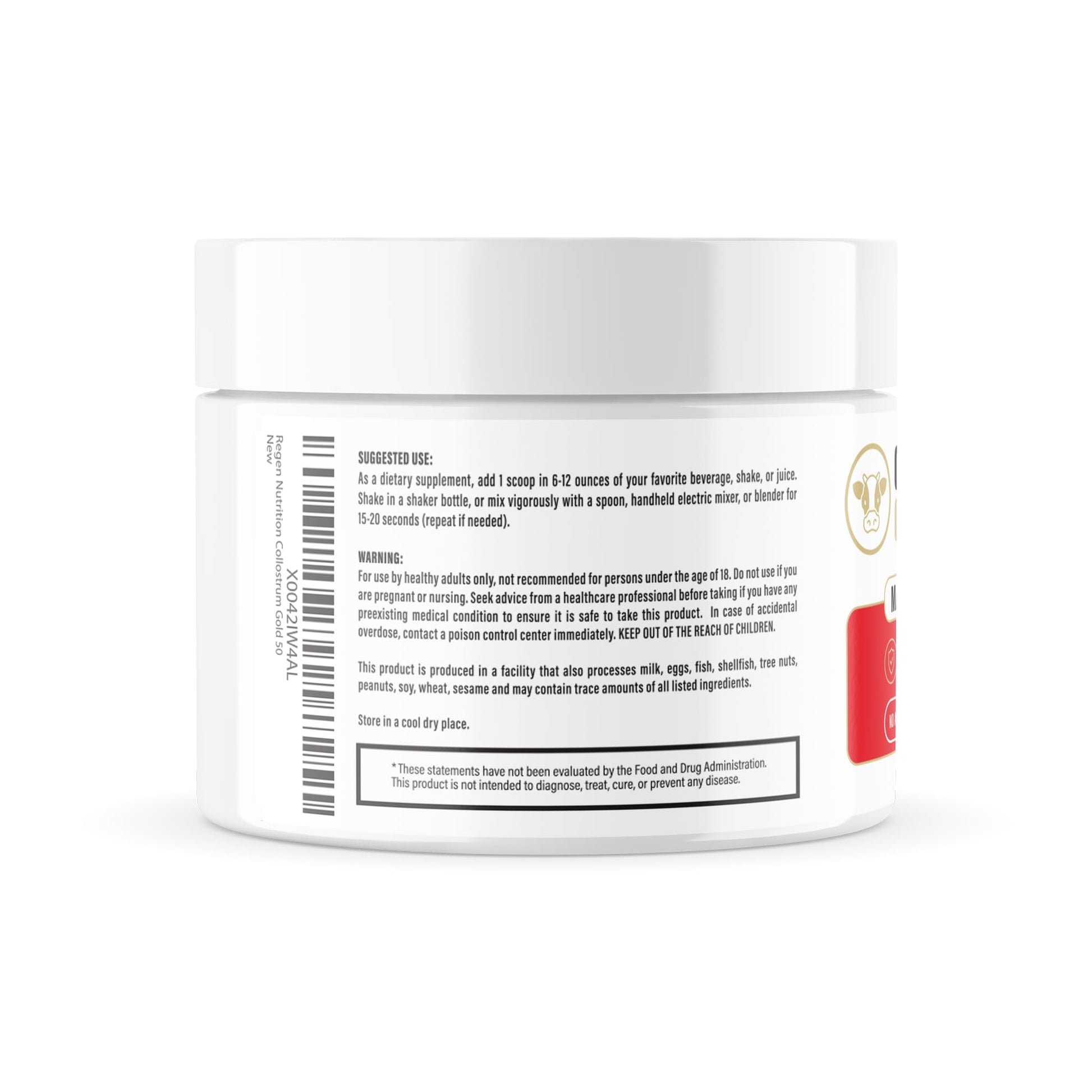 Re+Gen Nutrition Colostrum Gold 50 Bovine Colostrum Powder for Gut Health, Immune Support & Muscle Recovery – 50% IgG Concentration, Grass Fed, Gluten Free, No Artificial Ingredients Re+Gen Nutrition Au supplements