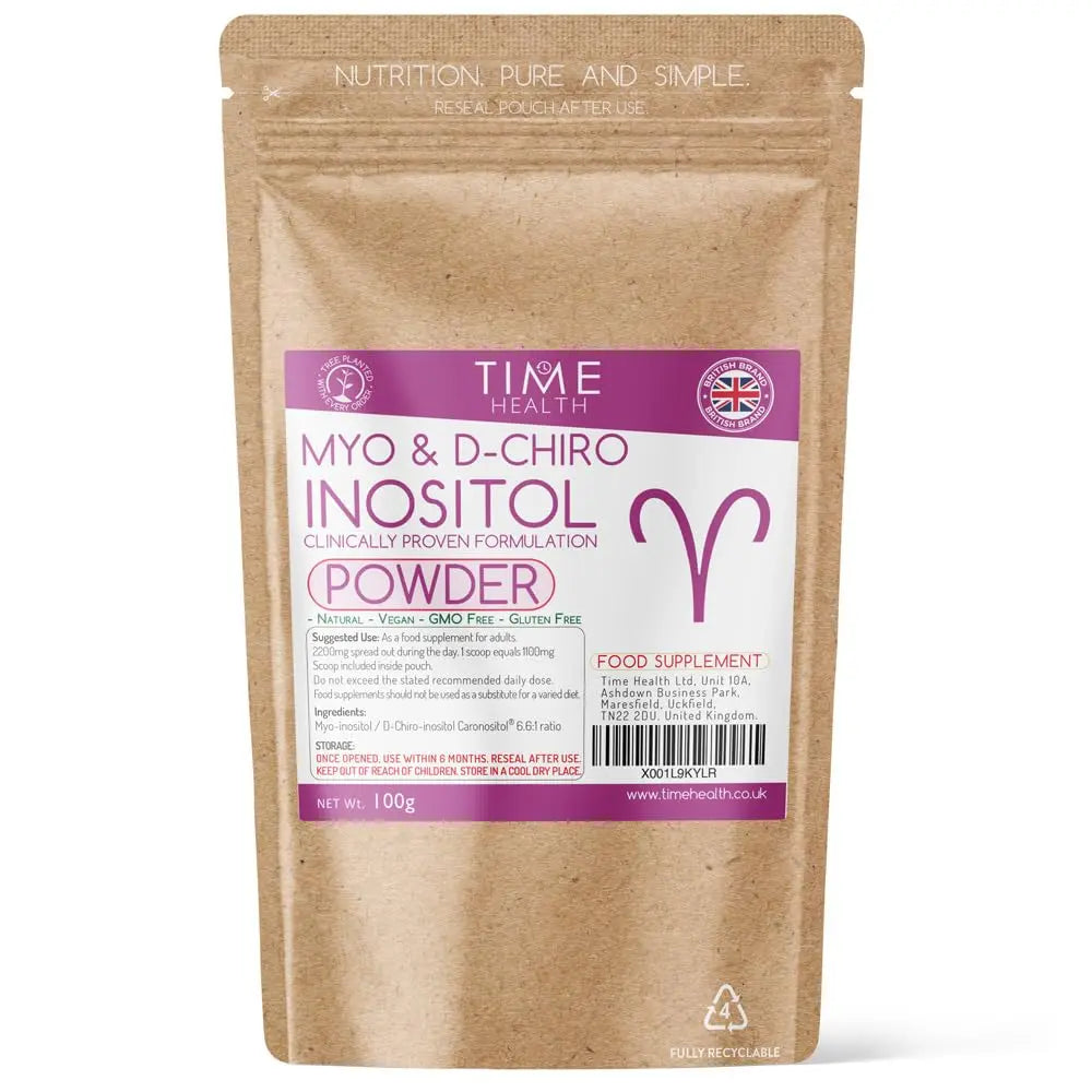 Myo & D Chiro Inositol Powder - Clinically Proven - PCOS Support - 6X More D Chiro Time Health Au supplements