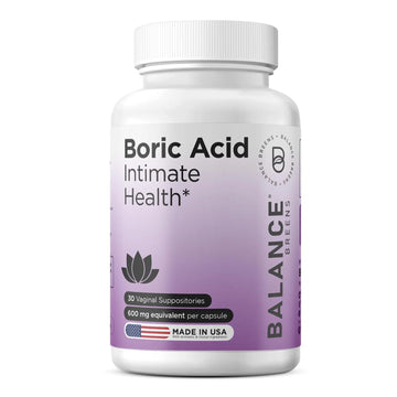 Boric Acid Suppositories for Women, 600 mg, 30 Vaginal Use Capsules - pH Balance Pills, Intimate Health Support, Yeast Infection Treatment, Made in USA (Pack of 1) Balancebreens Au supplements