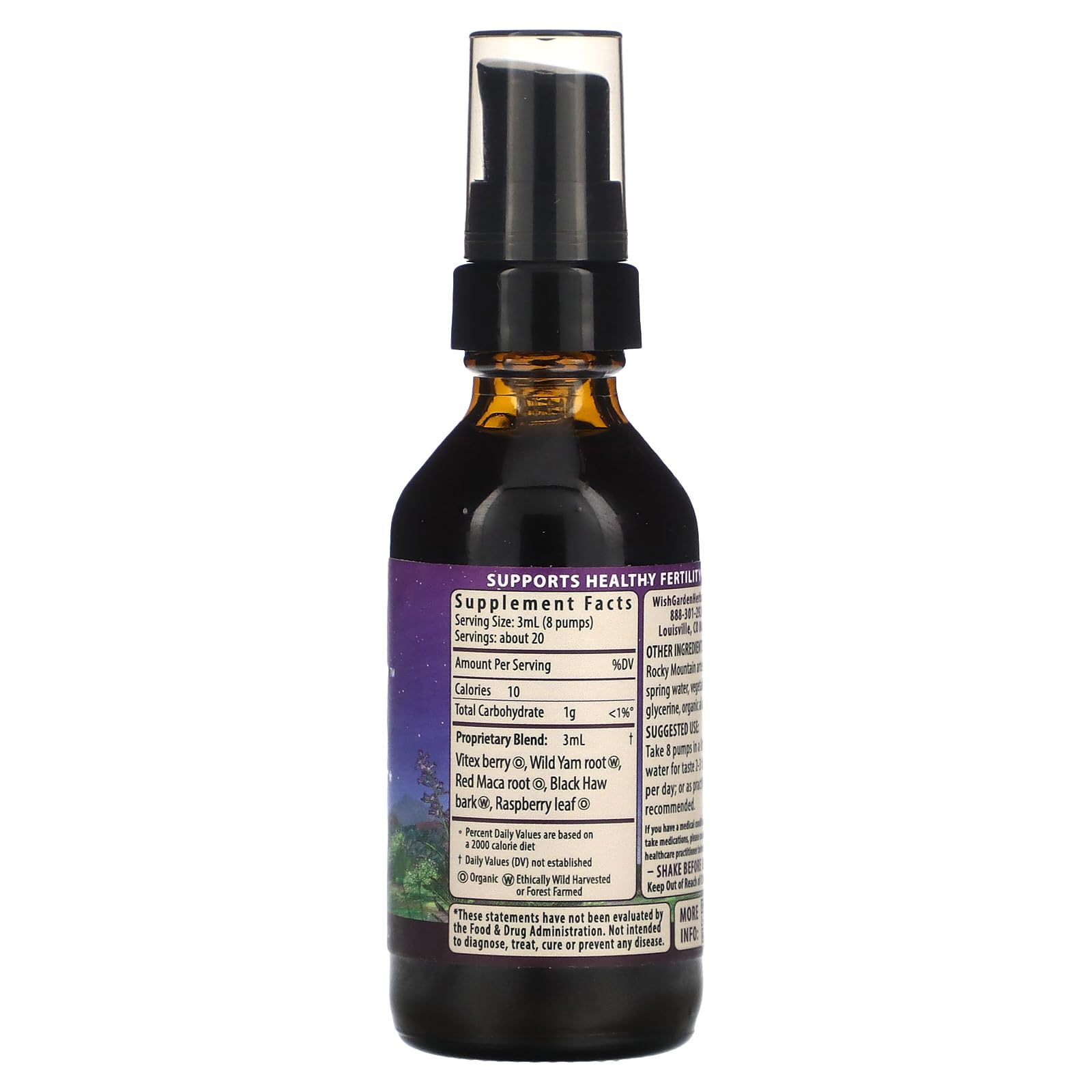 WishGarden Herbs Fertility Prep - All-Natural Fertility Herbal Supplement with Vitex, Red Maca & Raspberry Leaf, Supports Healthy Hormone Balance for Women, Optimal Uterine Health & Conception, 2oz WishGarden Au supplements