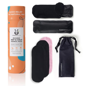 Pandabelle Hot & Cold Reusable Perineal Ice Pack with 4 Washable Cotton Sleeves & Carry Bag for Postpartum Perineal Pain, Hemorrhoids, C-Section Scar, Breastfeeding, Post-Waxing Hair Removal & More PANDABELLE Au supplements