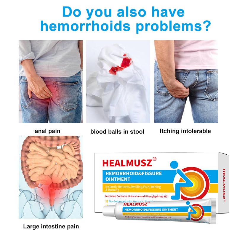 HEALMUSZ Hemorrhoid Fissure Ointment 1.5oz,Fast Relief for Pain, Swelling, Discomfort & Itching,Formulated with 4% Lidocaine and Phenylephrine HCI HEALMUSZ Au supplements