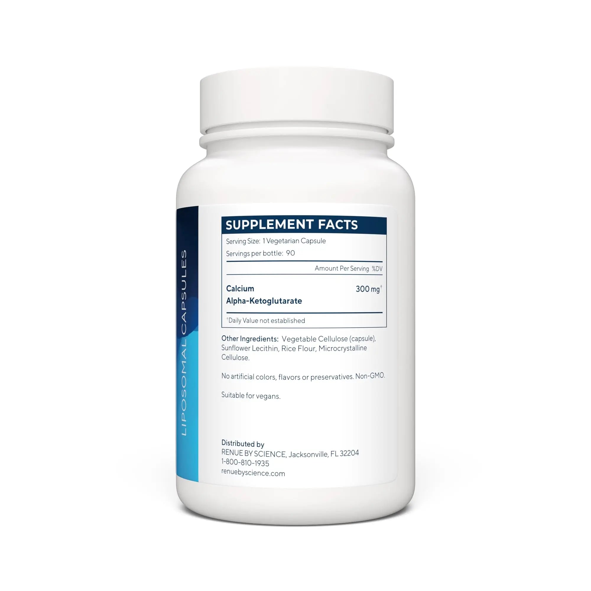 RENUE by SCIENCE CA AKG Supplement | High Strength Liposomal Calcium AKG | 90 Calcium Alpha-Ketoglutarate Capsules - 300mg CA AKG per Serving CA-AKG Supplement | Non-GMO & Made in The USA Renue By Science Au supplements