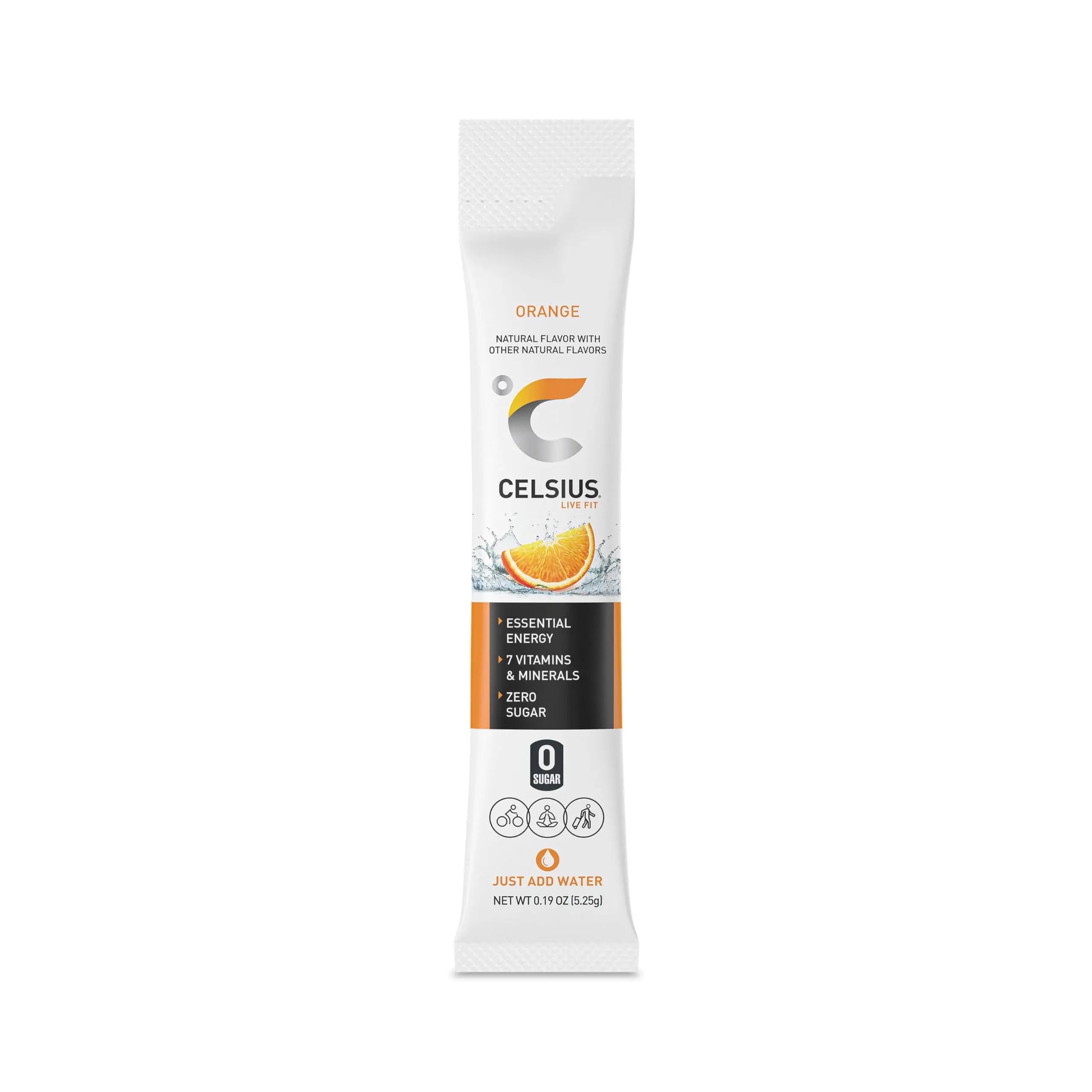 CELSIUS On-the-Go Powder Stick Zero Sugar, Orange, 2.6 Oz (14 Sticks per Pack) CELSIUS Au supplements