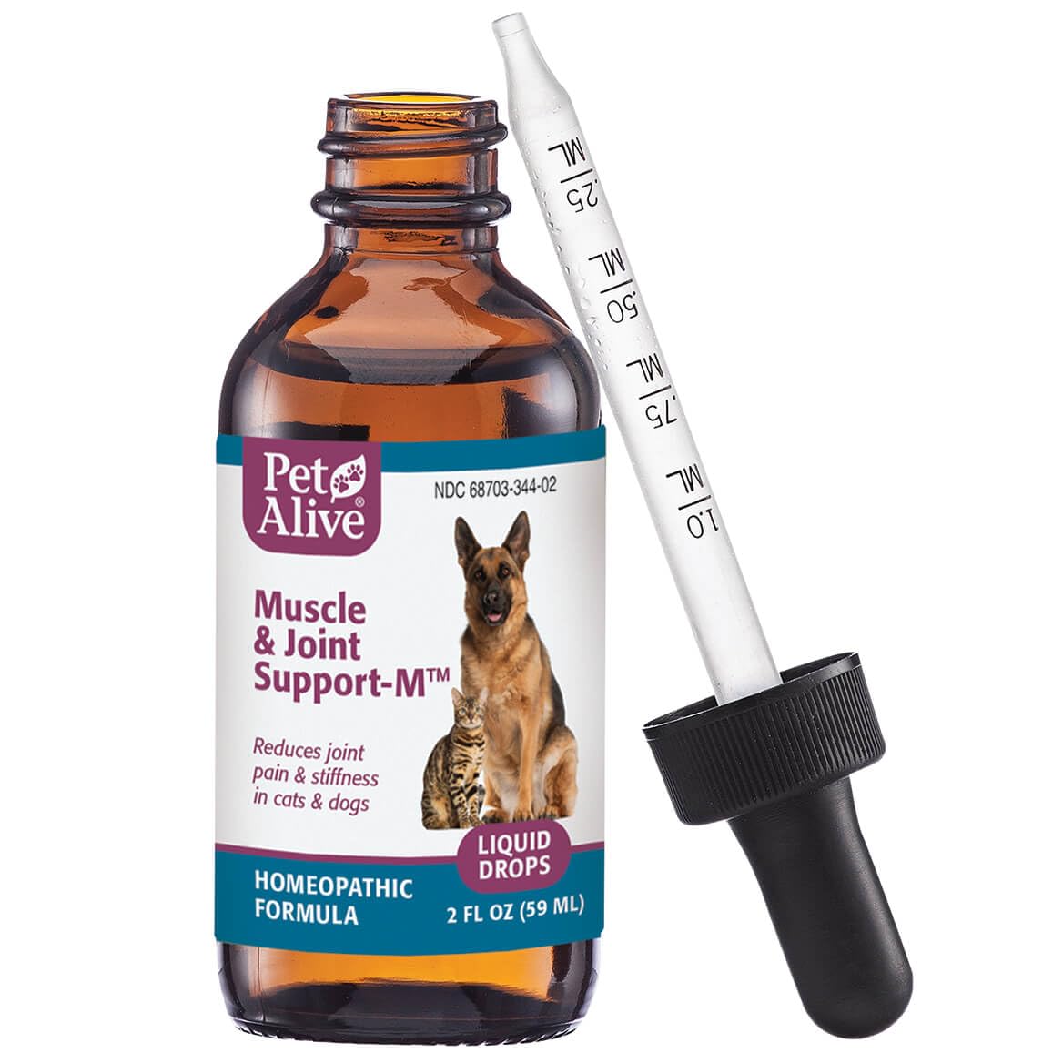 PetAlive Muscle and Joint Support-M - Natural Homeopathic Formula for Joint Pain and Stiffness in Pets - Supports Joint Health and Movement in Dogs and Cats - 59 mL PetAlive Au supplements