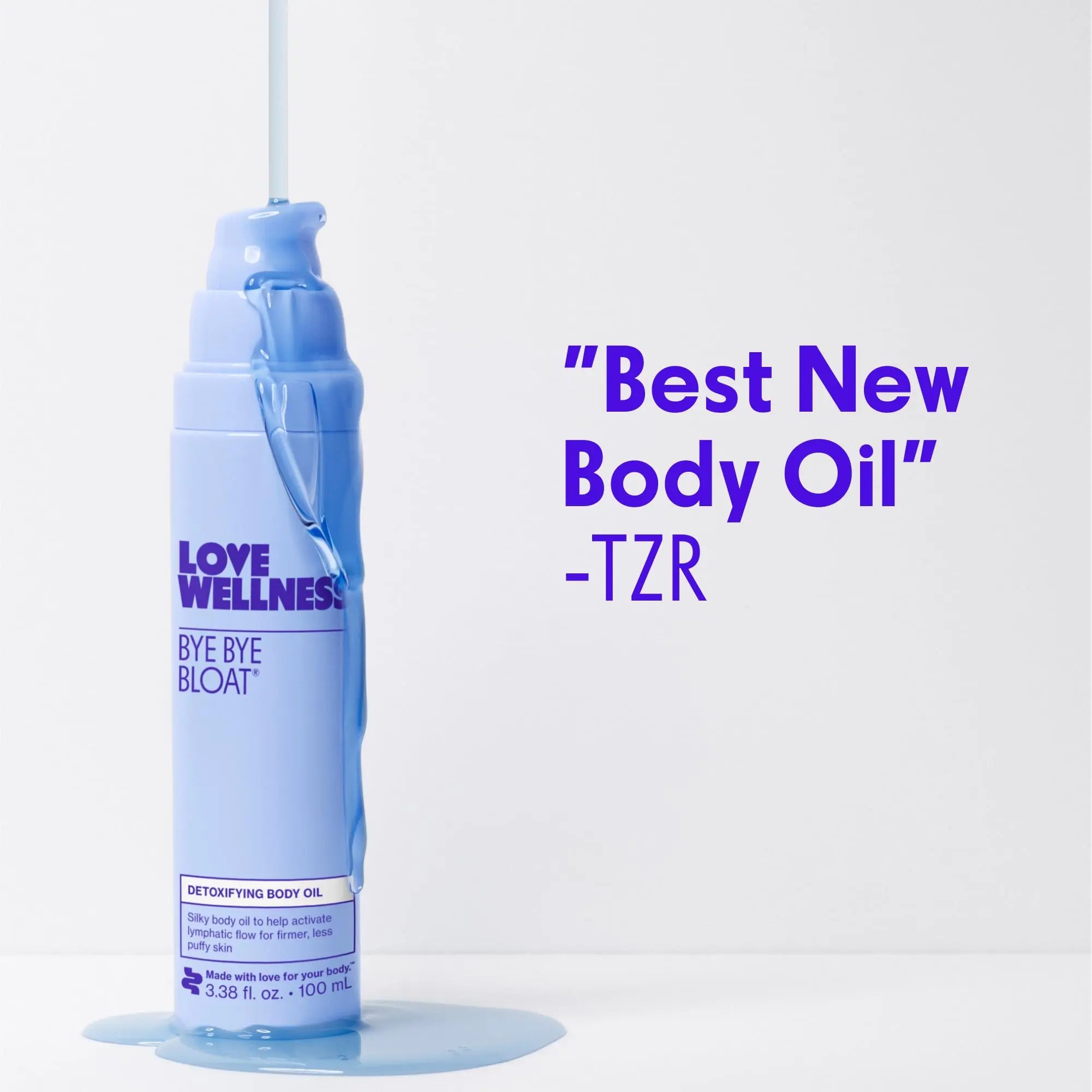 Love Wellness Bye Bye Bloat Detoxifying Body Oil | Lymphatic Drainage Oil to Hydrate, Depuff & Awaken Skin | Reduce Swelling Massage Oil for Women with Peppermint, Grapefruit & Rosemary Oil |100 mL Love Wellness Au supplements