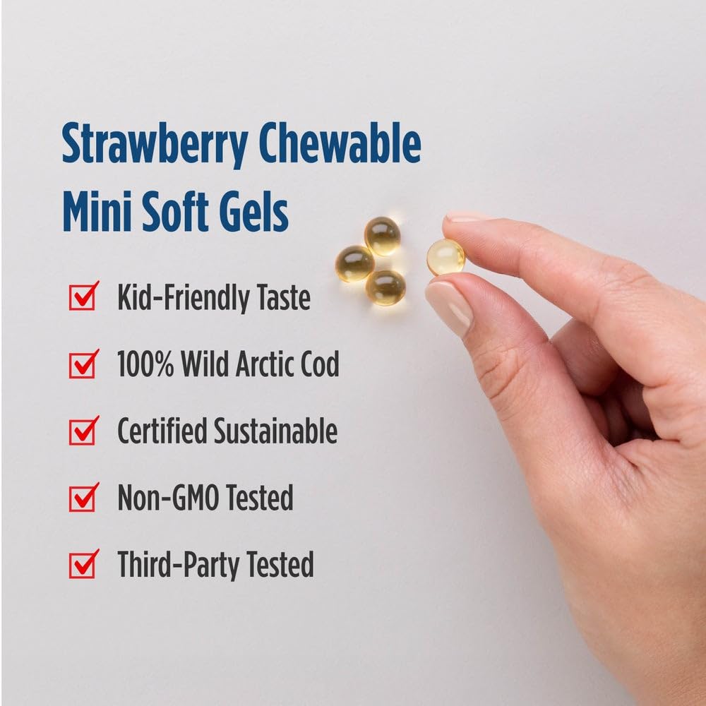 Nordic Naturals Children’s DHA, Strawberry - 360 Mini Chewable Soft Gels for Kids - 250 mg Omega-3 with EPA & DHA - Brain Development & Function - Non-GMO - 90 Servings Nordic Naturals Au supplements
