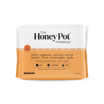 The Honey Pot Company - Herbal Overnight Heavy Flow Pads w/Wings - Organic Pads for Women The Honey Pot Company Au supplements