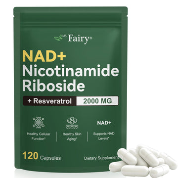 APU.FAIRY NAD Supplement,NAD Nicotinamide Riboside,Extra Strength NAD Alternative Liposomal,Boost NAD & Resveratrol + for Women & Men,Energy Anti-Aging,Cell Regeneration,120 Capsules sack-120 APU.FAIRY Au supplements