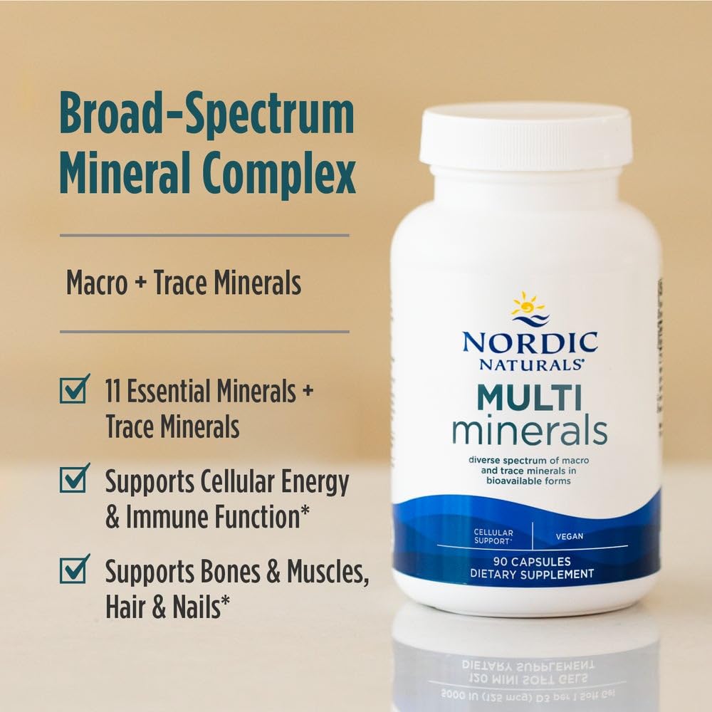 Nordic Naturals Multi Minerals, Unflavored - 90 Capsules - 11 Essential Minerals - Optimal Health & Wellness - Certified Vegan - Non-GMO - 30 Servings Nordic Naturals Au supplements