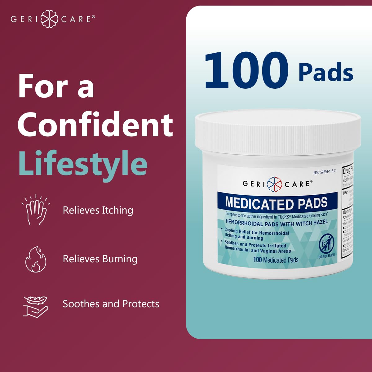 GeriCare Anti-Diarrheal Caplets 24 Count & Medicated Pads of Witch Hazel 50% 100 Count Bundle – Fast Relief for Diarrhea, Soothing Medicated Pads for Irritation, Digestive Support & Travel GeriCare Au supplements