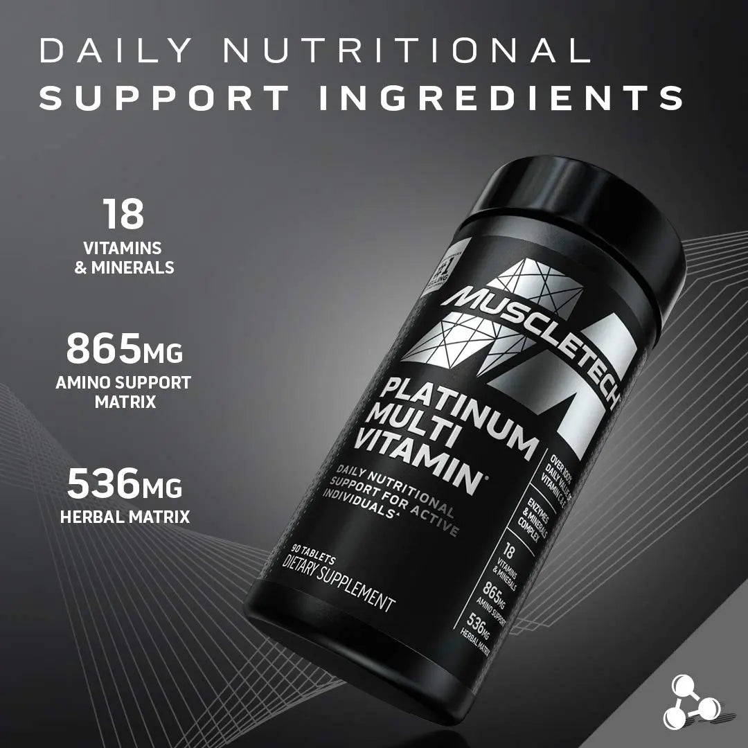 Muscletech Multivitamin for Men & Women Platinum Multivitamin | Vitamin C for Immune MuscleTech Au supplements