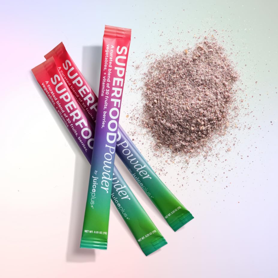 Juice Plus+ - Superfood Powder - Drink with 30 Fruits Berries Veggies Plant Vitamins for Refreshing Immune Wellness Boost - 30 Stick Packs Juice Plus+ Au supplements
