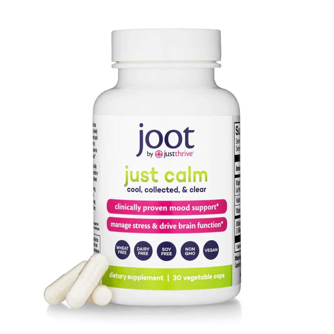 Just Thrive - Just Calm - Cortisol Manager - Calming, Memory, and Mood Support Supplement - Vegan, 30 Calm Capsules Just Thrive Au supplements