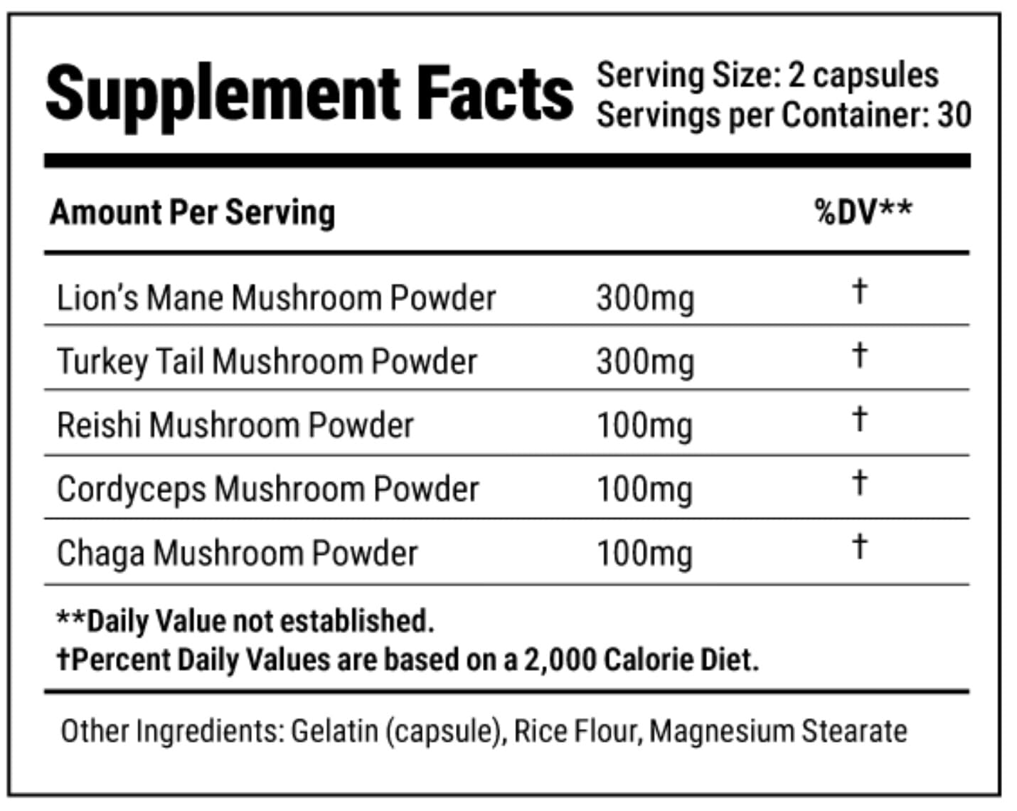 Mushroom Complex Capsules with Lion’s Mane, Reishi, Cordyceps, Chaga & Turkey Tail – True Totality Mushroom Power – Immune, Energy & Focus Support – 90 Vegan Capsules True Totality Au supplements