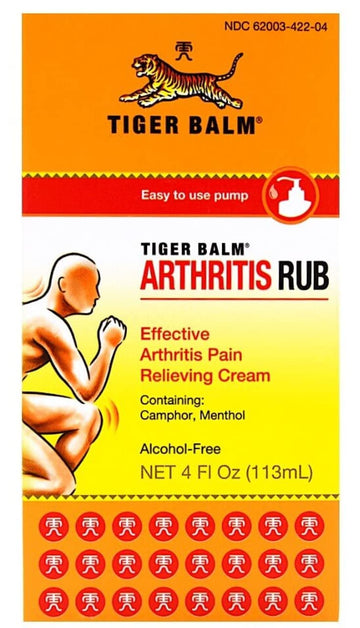 Tiger Balm Arthritis Rub, 4 oz. – Sore Muscle and Joint Relief Cream – for Use with Rheumatoid Arthritis and Carpal Tunnel – Effective Muscle Relief Rub - 2 Pack Tiger Balm Au supplements