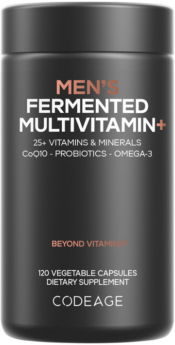 Codeage Men’s Daily Multivitamin – 25+ Essential Vitamins & Minerals, Organic Whole Foods, Probiotics, Omega-3, Zinc, Vitamins A, B, C, D, E & K – 120 Capsules Codeage Au supplements
