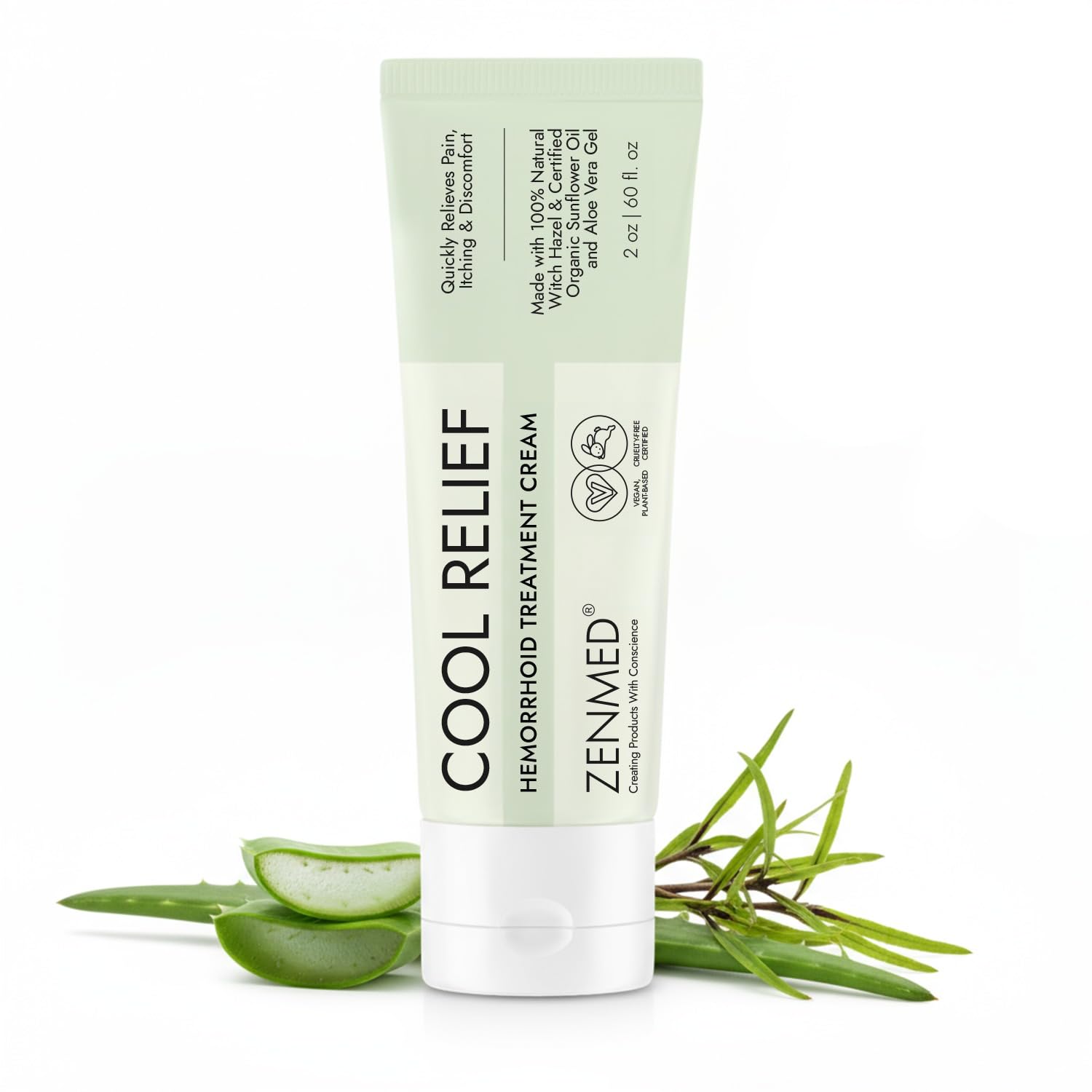 ZENMED Cool Relief - 2 oz Natural Herbal Cream with Organic Ingredients of Hemorrhoids Formula ZENMED Au supplements