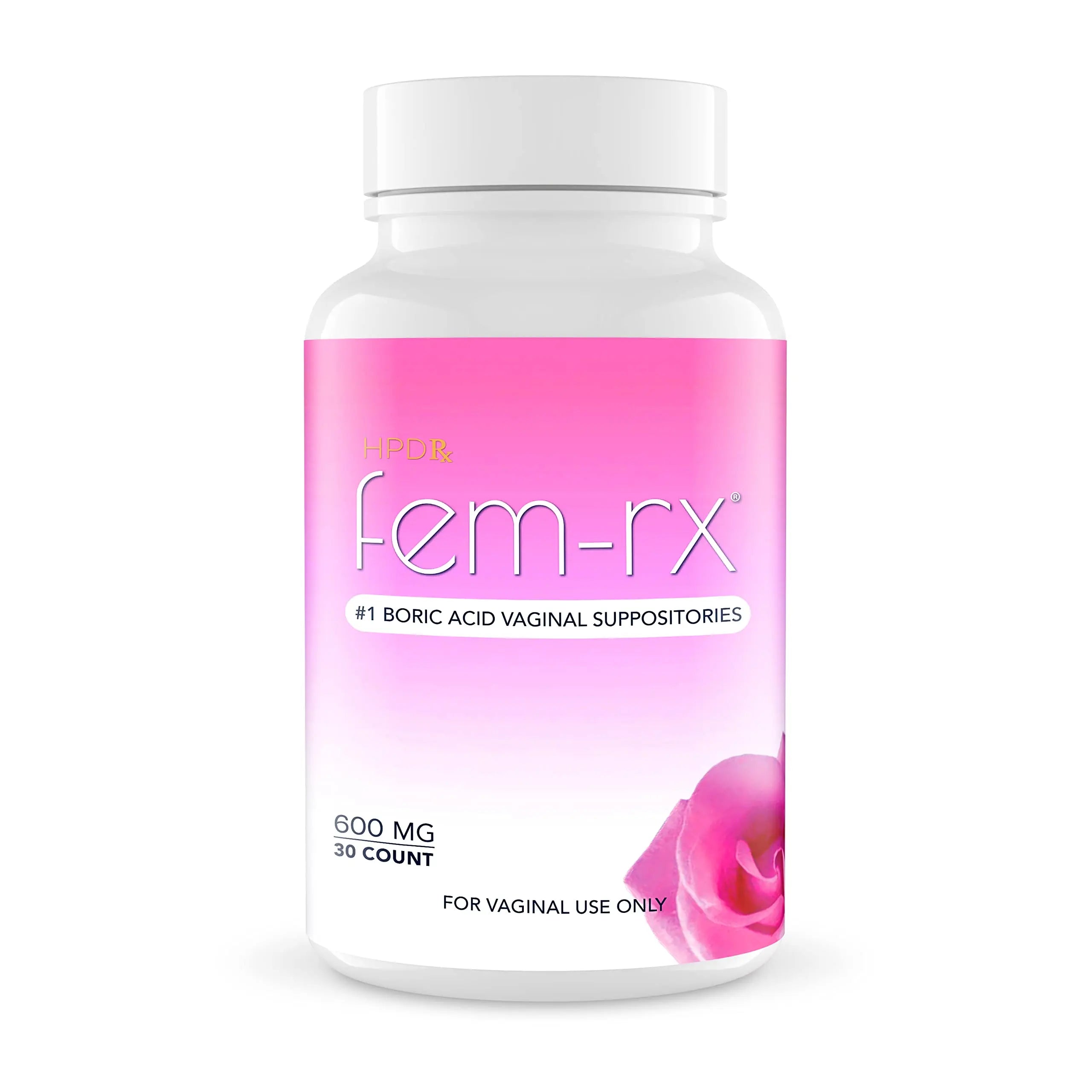 HPD Rx Fem-Rx Boric Acid Vaginal Suppositories for Women – Help Balance Vaginal pH, Eliminate Vaginal Odor – Dr Formulated Feminine Health Support – 30 Capsules Pack of 1 HPD Rx Au supplements
