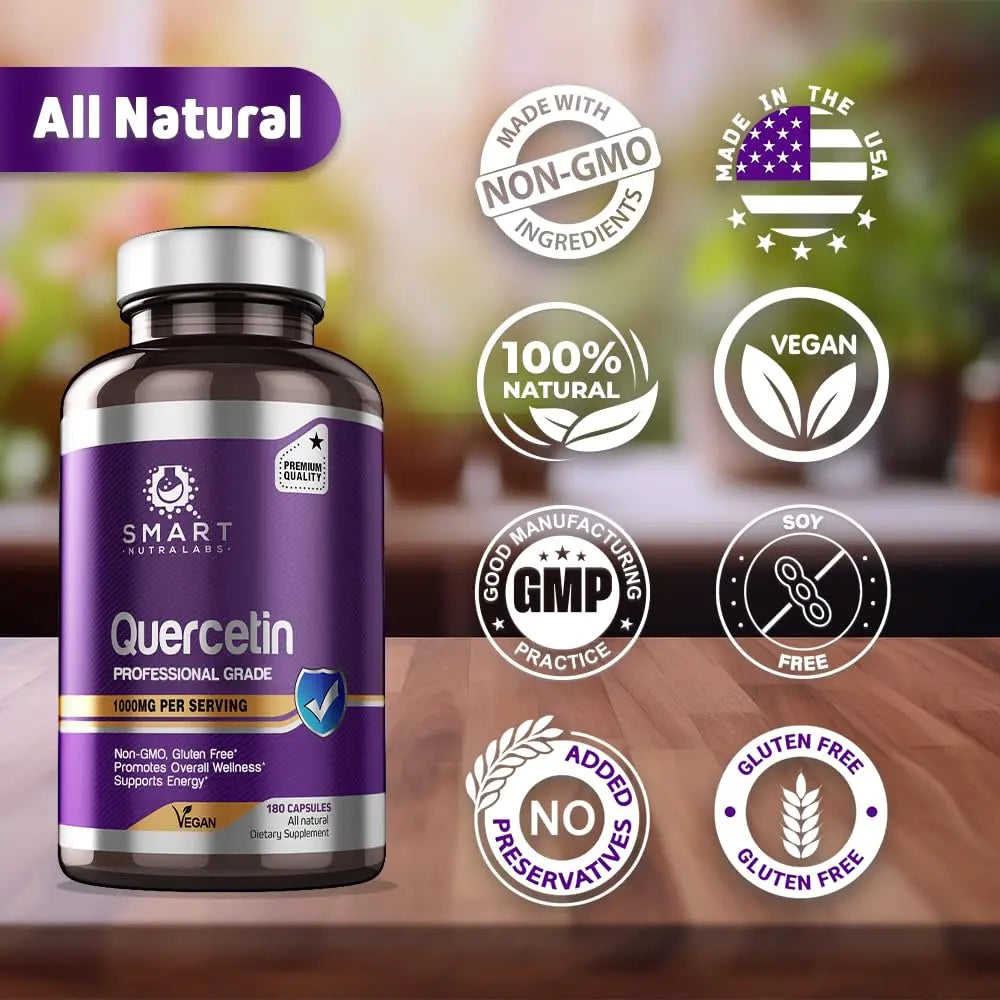 SMART NUTRA LABS Quercetin 1000mg- 180 Vegan Capsules SMART NUTRA LABS Au supplements