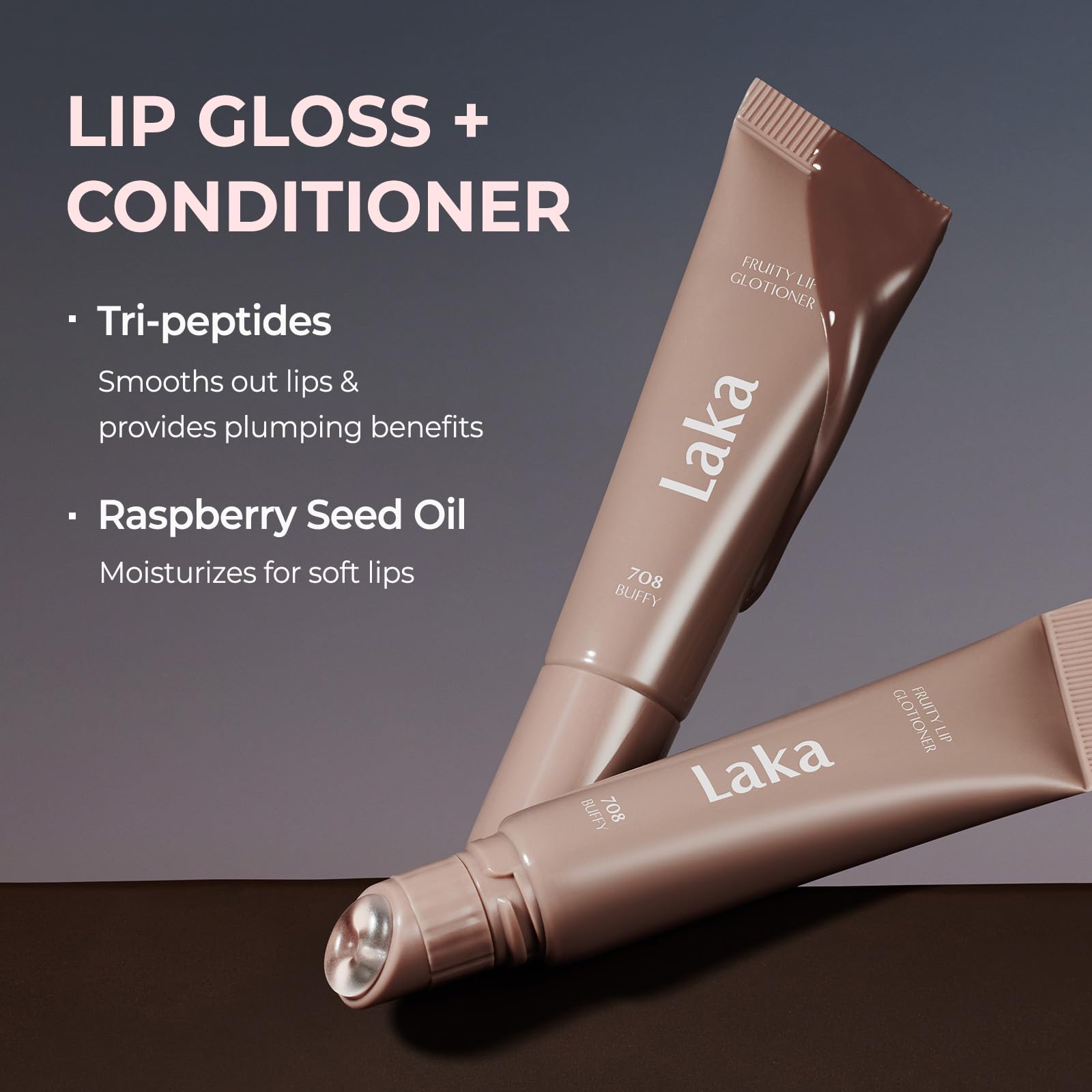 Laka Fruity Lip Glotioner, 10ml/0.33 fl.oz, Lip Gloss with High Shine Vivid Colors, Jelly tip for Hygienic & Easy Application, K-Beauty (#703 Apri) Laka Au supplements